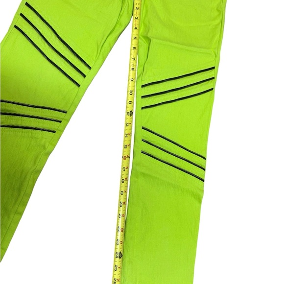 Diane Gilman Green Skinny Jeans Zipper Details Women’s 8 USED - Picture 4 of 9